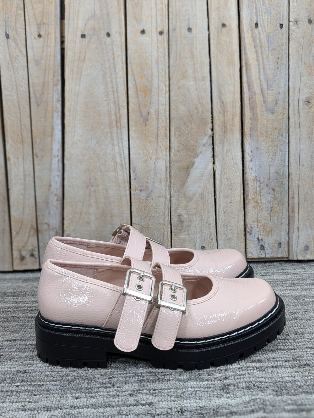 New! SODA: "Mila" Double Buckle Chunky Mary Janes - Pink - Size 8.5 Women